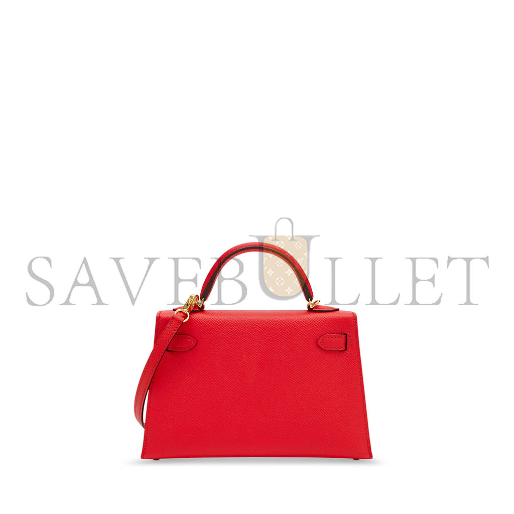 H**mes master mini kelly ii epsom heart red gold buckle (19*12*5.5cm)